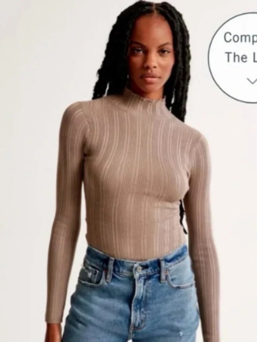 NEW Abercrombie and Fitch Ribbed Mockneck Long Sleeve Bodysuit